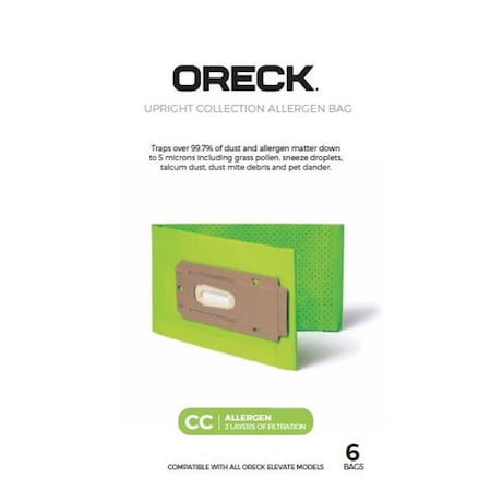 Oreck SaniSeal Vacuum Bag For  Elevate Upright Vacuums with Docking System 6 pk, 6PK AK1CC6A